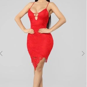 Red lace dress